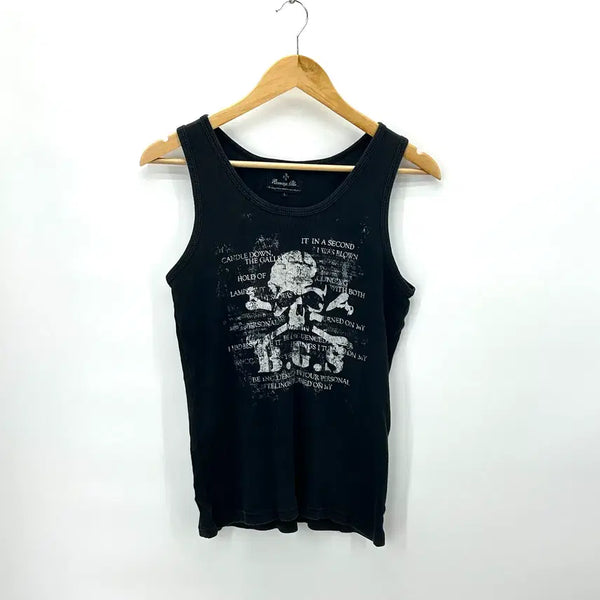 [BUNJANG] Bernings Sho Skull Printing Sleeveless Top / [Bernings Sho] 버닝쇼 스컬 프린팅 슬리브리스