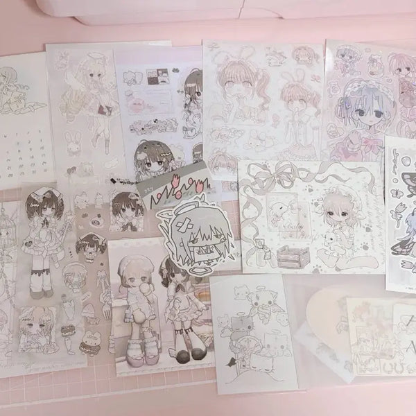 [BUNJANG] Fansy Atelier Nyaal Design Calendar & Namokoo Sweet Stationery Stickers / 팬시아뜰리에 냘님 일러스트 캘린더 달력, 연두님, 나츠냐 나모쿠 스티커 달콤문구