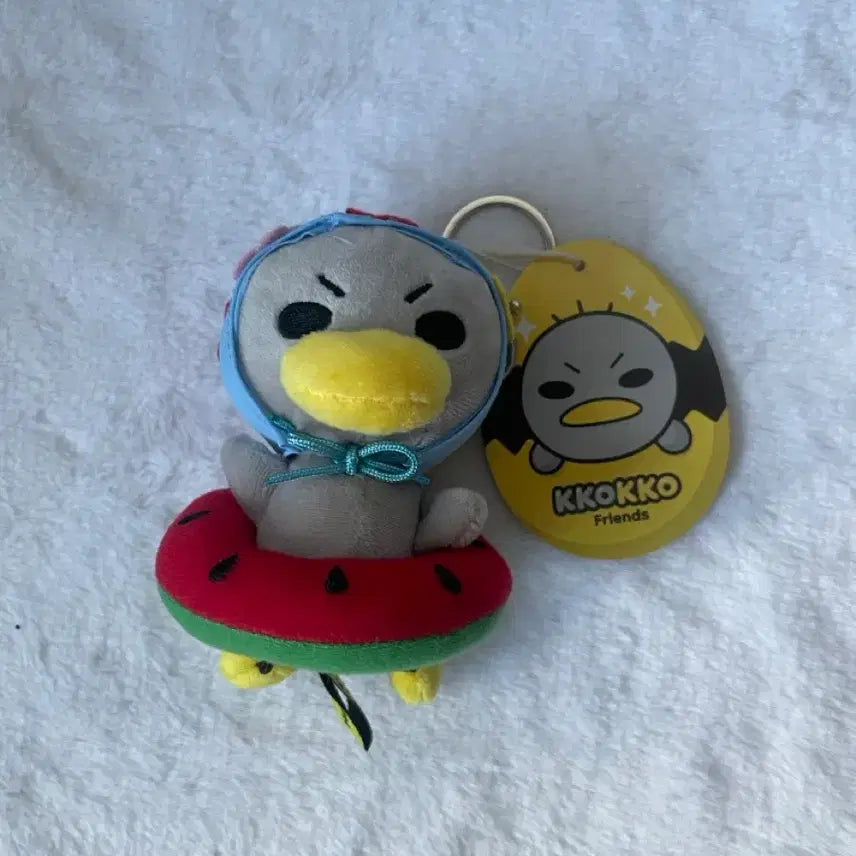 [BUNJANG] Hello Jadoo Watermelon Tube Kkoki Keyring Plush Doll / 안녕자두야 수박 튜브 꼬꼬 키링 양도 수박튜브 여름 인형 봉제인형 자두 병아리 만화 열쇠고리
