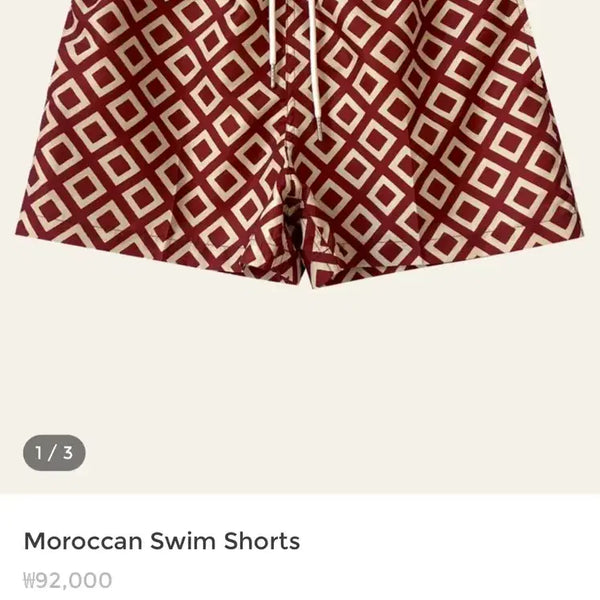 [BUNJANG] Rolling on the Grass Moroccan Swim Shorts Brick Red / 롤링온더그라스 /Moroccan Swim Shorts /브릭레드