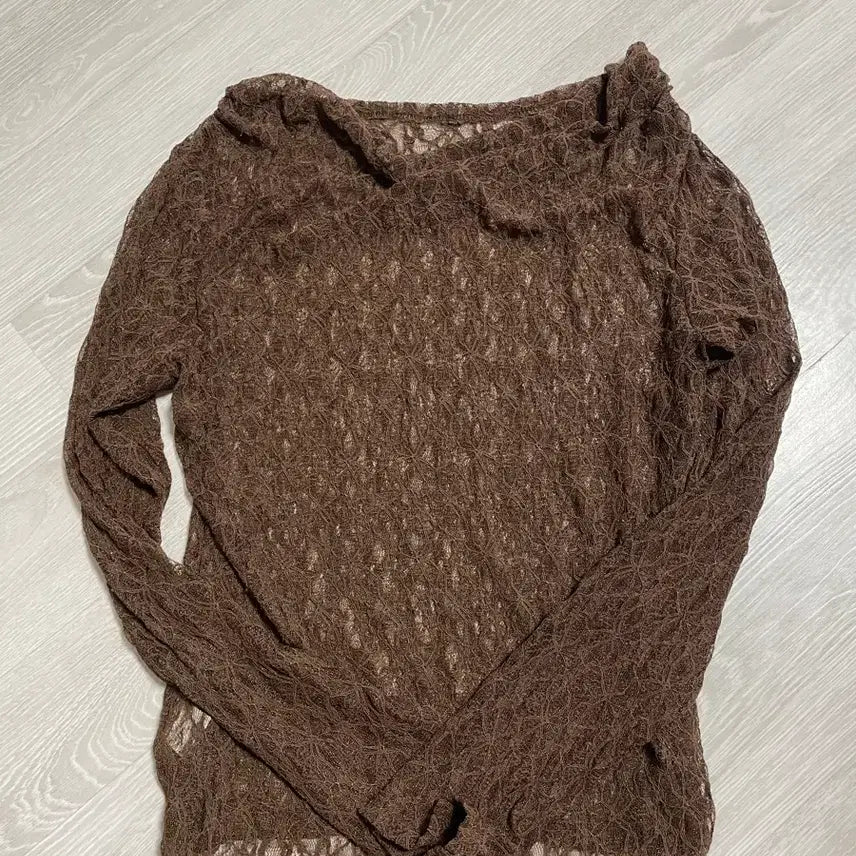 [BUNJANG] Sheer Knit Brown / 시스루 니트 브라운
