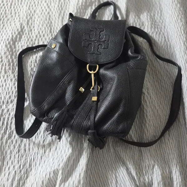 [BUNJANG] Tory Burch T Logo Leather Tassel Backpack / [정품] 토리버치 T로고 가죽 태슬 백팩