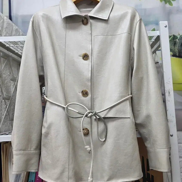 [BUNJANG] Ratb.it Faux Leather Jacket Beige / 래트바이티 가죽자켓 55 페이크 레더 아웃핏 AD54