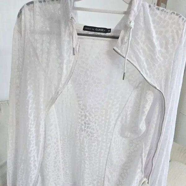 [BUNJANG] CLRIDE.N White Patterned Hooded Zip-Up / CLRIDE.N 후드 집업 화이트 패턴