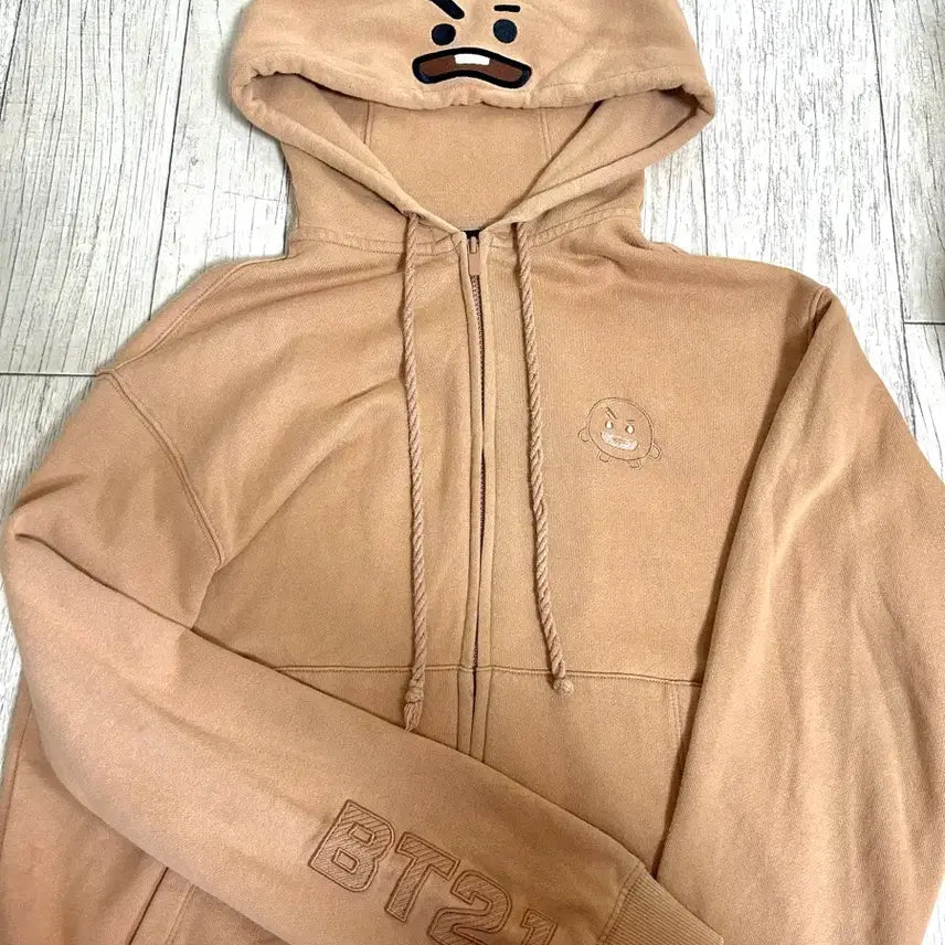 [BUNJANG] BT21 Shooky Hooded Zip-Up Jacket Size M / BT21 슈키 후드집업 양도