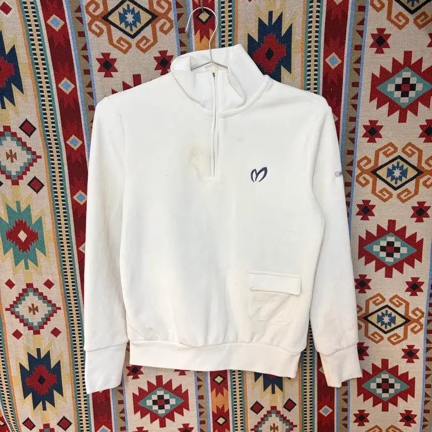 [BUNJANG] Master Bunny Edition Women's White Half-Zip T-Shirt Size S / 마스터바니 에디션 여성 골프웨어 화이트 반집업 티셔츠 S