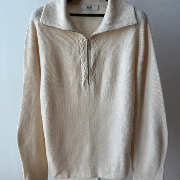 [BUNJANG] Daks Wool Half-Zip Knit Cream Size 77 / 닥스 울 반집업 니트