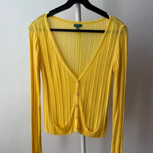 [BUNJANG] Benetton Yellow Cardigan / 베네통 가디건