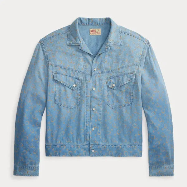 [BUNJANG] RRL Horseshoe Print Denim Shirt Jacket / 더블알엘 호스슈 프린트 데님 셔츠 재킷 L        RRL