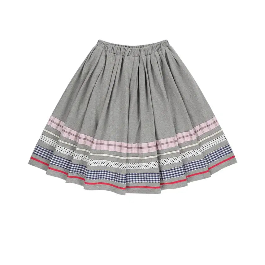 [BUNJANG] The Museum Visitor Multi Patch Midi Skirt Grey / 더뮤지엄비지터 멀티 패치 스커트 W MULTI PATCH MIDI SKIRT GREY