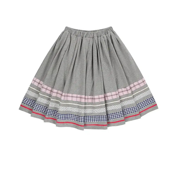 [BUNJANG] The Museum Visitor Multi Patch Midi Skirt Grey / 더뮤지엄비지터 멀티 패치 스커트 W MULTI PATCH MIDI SKIRT GREY