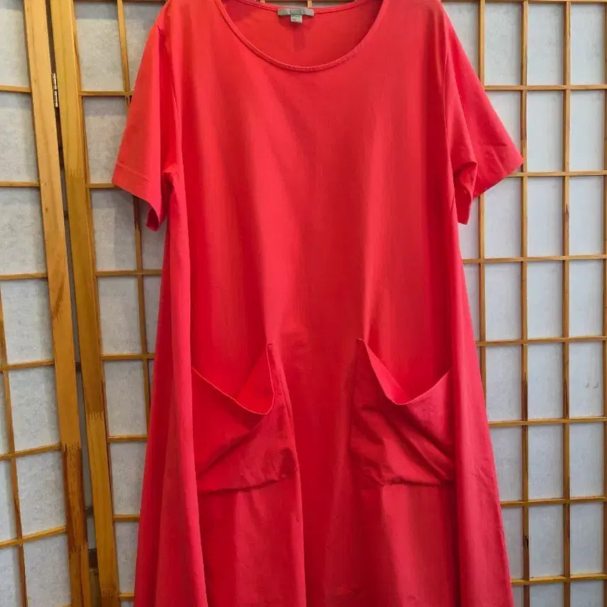 [BUNJANG] COS Two-Pocket Stretch Dress Coral / COS 투포켓 스판원피스 프리