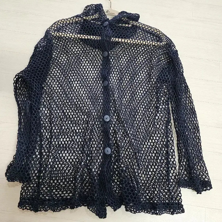 [BUNJANG] Net Cardigan Hoodie / 그물 가디건 후드