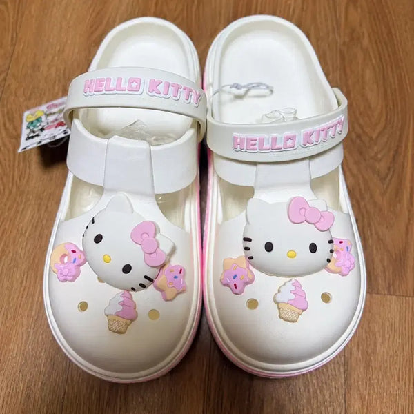 [BUNJANG] Hello Kitty Crocs White Sandals / 헬로키티 크록스 화이트