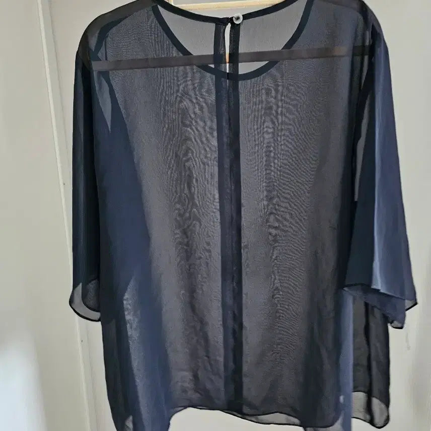 [BUNJANG] Black See-Through Blouse XL / 블랙 시스루 블라우스