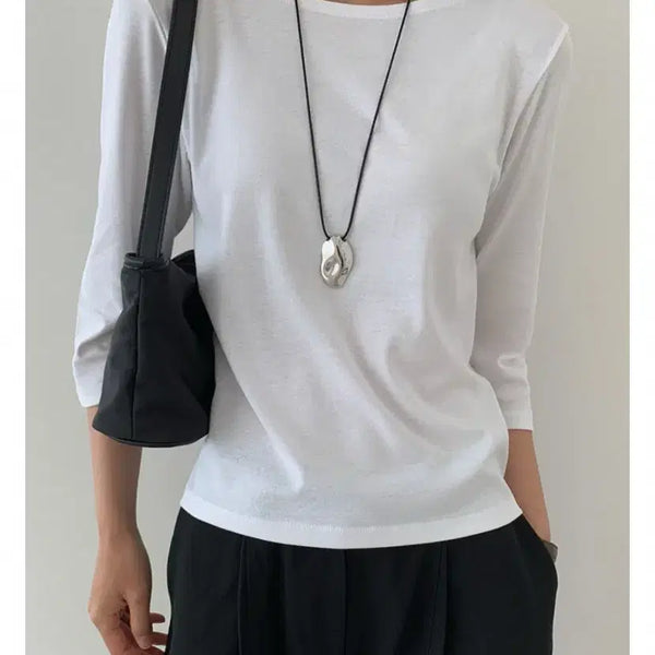 [BUNJANG] 7-Sleeve T-Shirt / (새상품)7부 소매 티셔츠