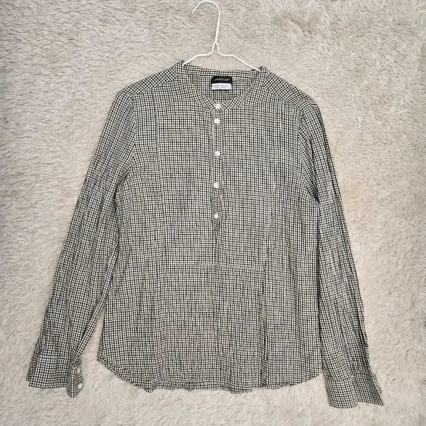 [BUNJANG] Longchamp Check Blouse Size 55 / 롱샴 체크 블라우스 (55)