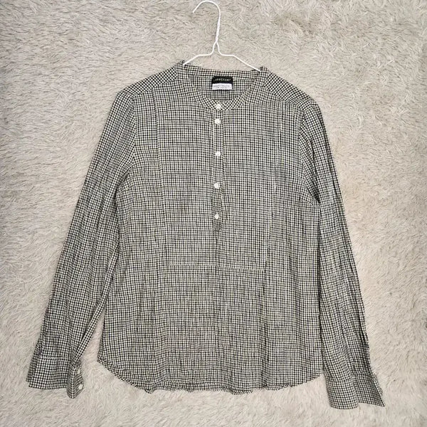[BUNJANG] Longchamp Check Blouse Size 55 / 롱샴 체크 블라우스 (55)