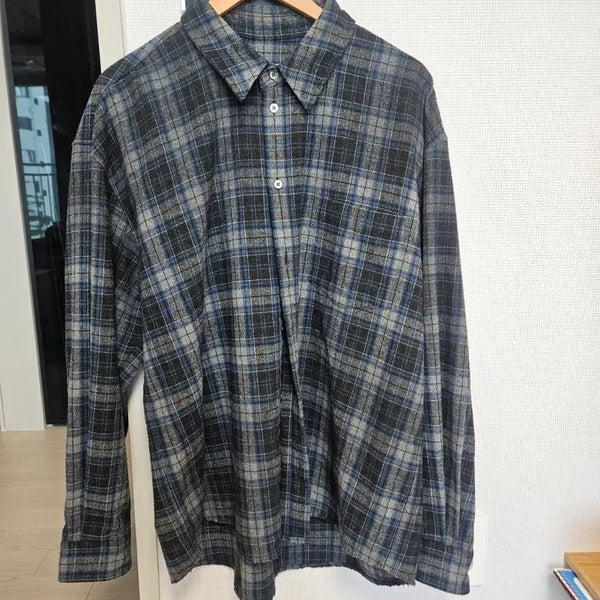 [BUNJANG] HAECHIROOM ALK Cappucino Check Shirt / 해칭룸 알약 콜라보 셔츠
