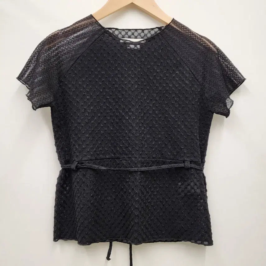 [BUNJANG] Type Service Mixed Ripple Strap T-Shirt / 타입서비스 믹스드 리플 스트랩 티셔츠