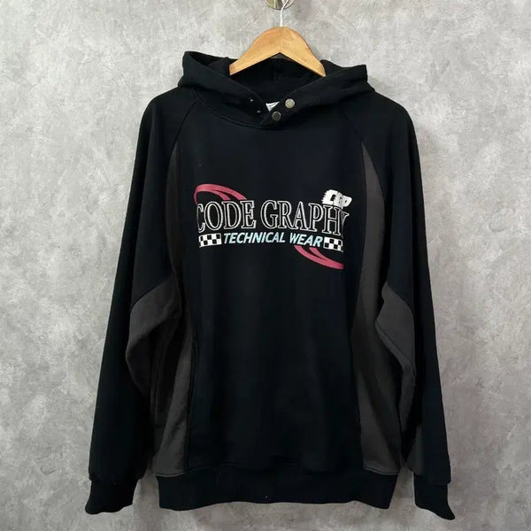 [BUNJANG] Code Graphy Hoodie Black L Size / 코드 그래피 후드티 블랙 L 100사이즈