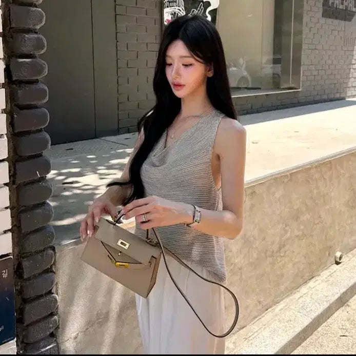 [BUNJANG] Sand Halter Tank Top / 샌드 홀터 나시 새상품