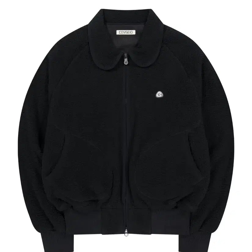 [BUNJANG] KOI SEIO Round Collar Fleece Jacket Black / 코이세이오 ROUND COLLAR FLEECE JACKET BLACK