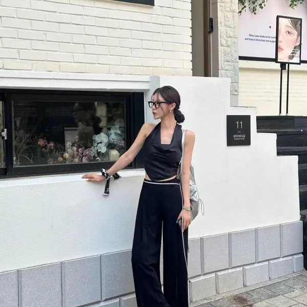 [BUNJANG] Postmotion Satin Halter Blouse / 포스트모니션 새틴 홀터 블라우스