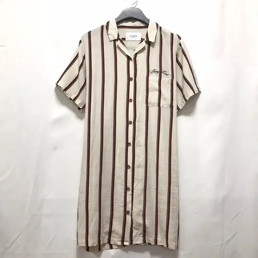 [BUNJANG] SCULPTOR Stripe Shirt Dress (One Size) / SCULPTOR 스컬프터 스트라이프 셔츠 원피스(프리사이즈)