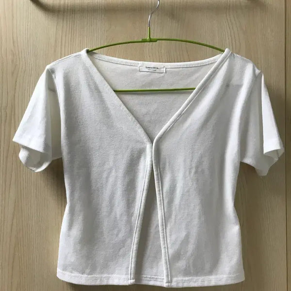 [BUNJANG] One-Button Short-Sleeve Cardigan / [후기 800개!] 원버튼 여리여리 반팔 가디건 (합배송 할인 가능!)