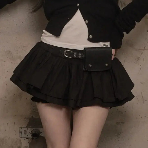 [BUNJANG] Khaki Point Can Can Skirt - Black / 카키포인트 캉캉 can can 스커트 블랙