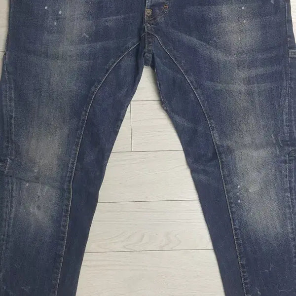 [BUNJANG] DSQUARED2 Black Patch Biker Jeans 36" / 디스퀘어드2 스판 바이크진 36인치 481번