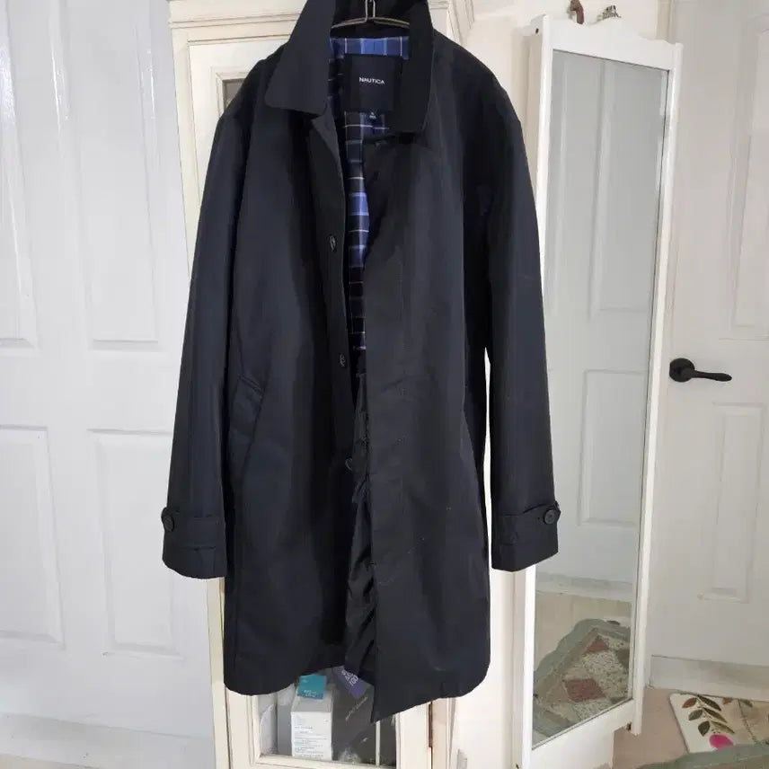 [BUNJANG] Nautica Men's Black Wool Blend Coat Size 100 / 노티카 코트 남성용 블랙 100