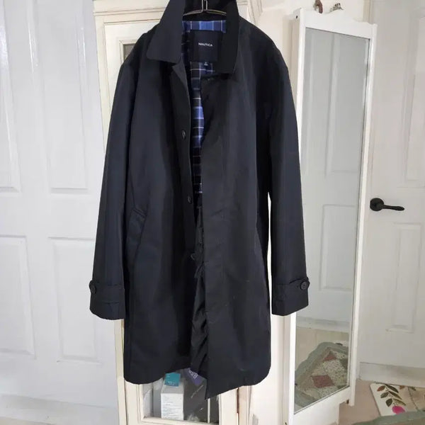 [BUNJANG] Nautica Men's Black Wool Blend Coat Size 100 / 노티카 코트 남성용 블랙 100