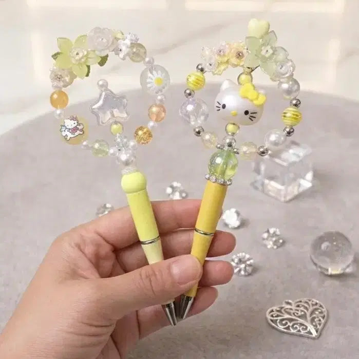 [BUNJANG] Handmade Flower Bead Decorative Pen / 꽃비즈볼꾸펜
