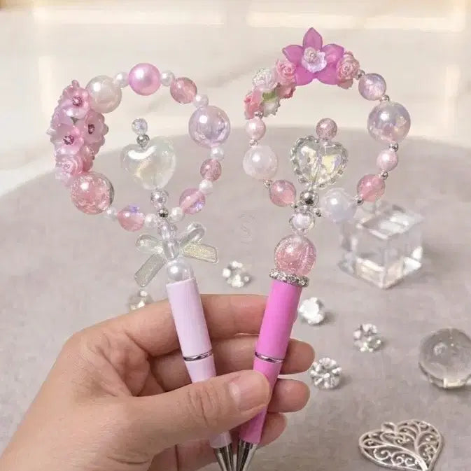 [BUNJANG] Pink Flower Deco Ballpoint Pen / 핑크꽃볼꾸펜