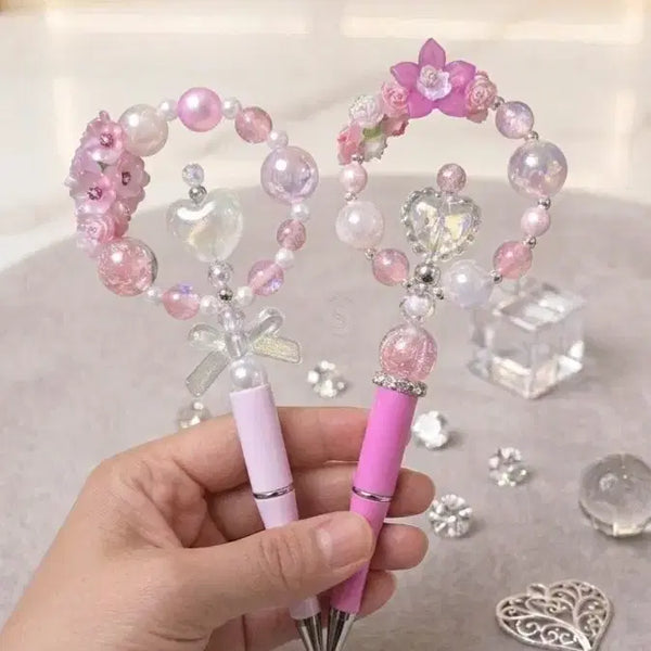 [BUNJANG] Pink Flower Deco Ballpoint Pen / 핑크꽃볼꾸펜