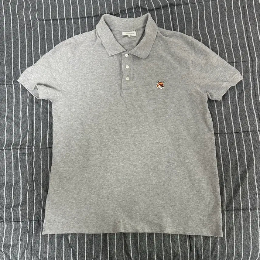 [BUNJANG] Maison Kitsuné Short Sleeve Polo Shirt Grey XL / 메종키츠네 반팔 카라티 그레이 XL