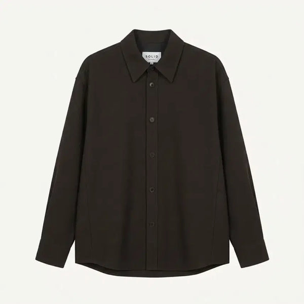 [BUNJANG] Solid Homme Wool Overshirt Dark Brown / 솔리드옴므 울 오버셔츠 다크브라운 (46)