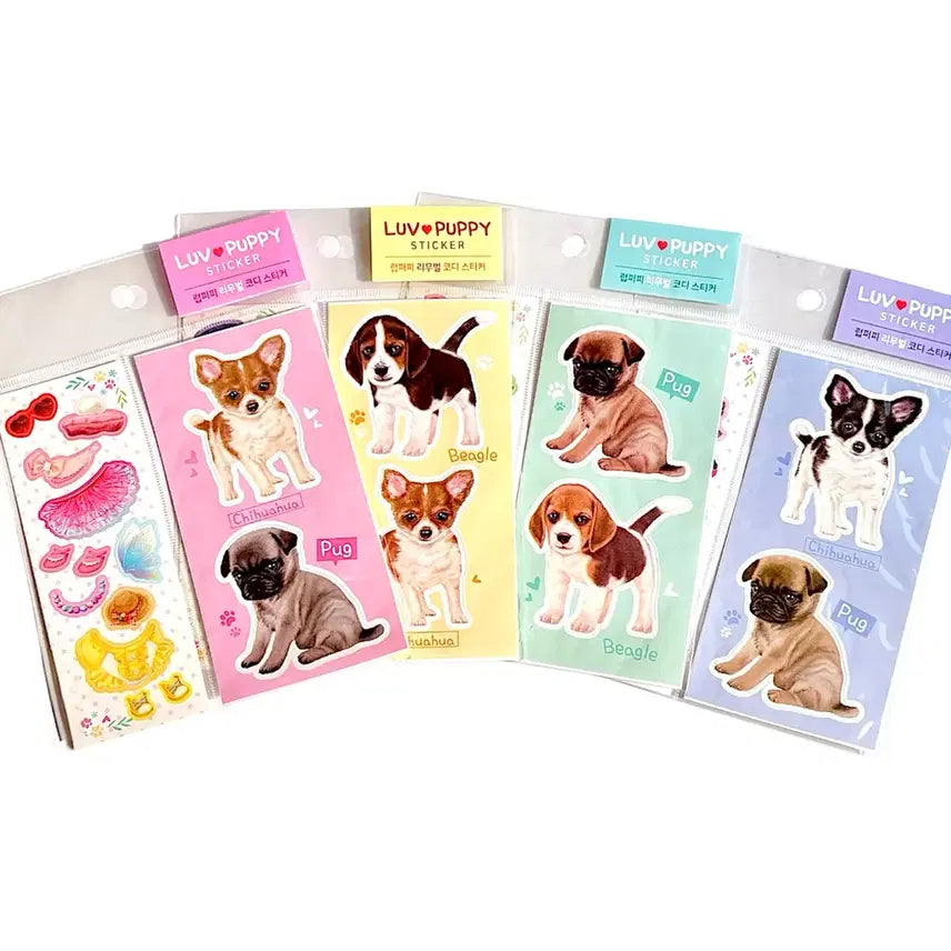 [BUNJANG] Dog Outfit Reusable Sticker Set / 고전) 강아지 리무버블 코디 스티커
