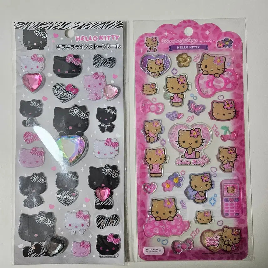 [BUNJANG] Sanrio Hello Kitty Jewel Stickers / 산리오 헬로키티 보석 스티커/호피 태닝키티 스티커