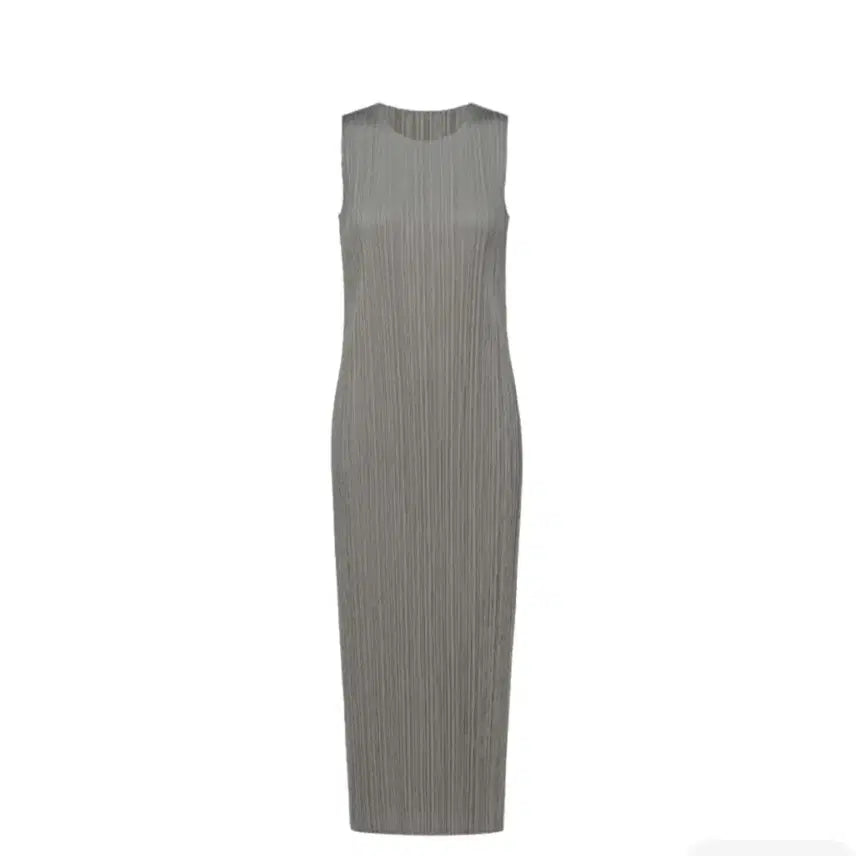 [BUNJANG] Pleats Please Basic Sleeve Dress Grey / 플리츠플리즈 베이직 슬리브 원피스 그레이