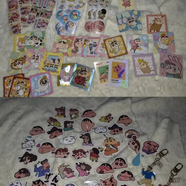 [BUNJANG] Crayon Shin-chan Stickers, Keyrings, Figures Bundle Set / 짱구는 못말려 스티커, 키링, 피규어 등