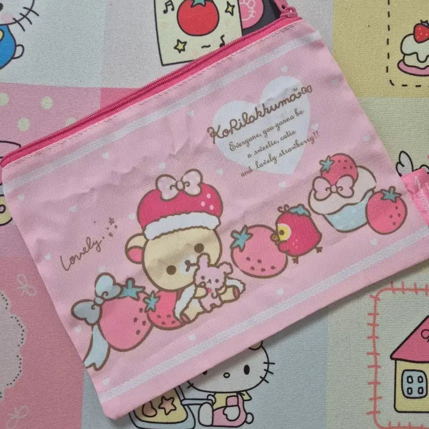 [BUNJANG] Korilakkuma Strawberry Pouch / 코리락쿠마 딸기 파우치
