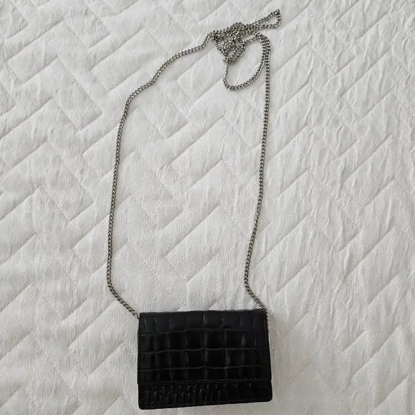 [BUNJANG] Ssong Studio Mini Bag Black Crocodile Pattern / 쏭스튜디오 미니백