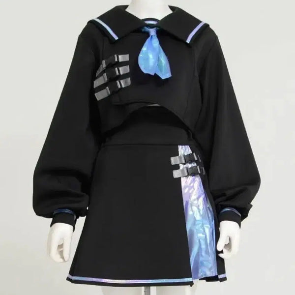 [BUNJANG] Ililil Academy Sailor Jersey Set-up Two-Piece / ililil 학원세일러 져지 셋업 투피스 이루이루이루 레플렘 서브컬쳐 사이버코어