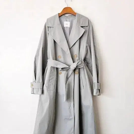 [BUNJANG] Mint Grey Lined Trench Coat / LIST 트렌치코트