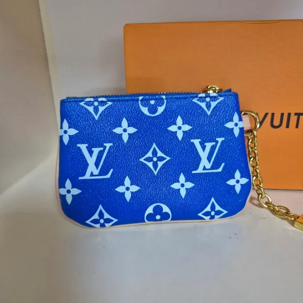 [BUNJANG] Blue Monogram Keyring Pouch / 블루 모노그램 키링 파우치