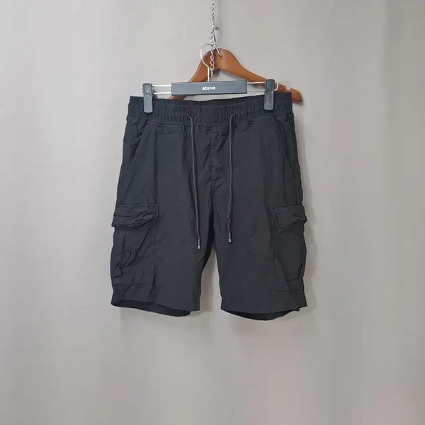 [BUNJANG] Cargo Shorts Black (Set of 2) / 카고 반바지 블랙 2개