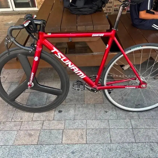 [BUNJANG] Tsunami Red Wine Break Fixed Gear Bicycle / 쓰나미 레드와인 브레이크 창착되있어요